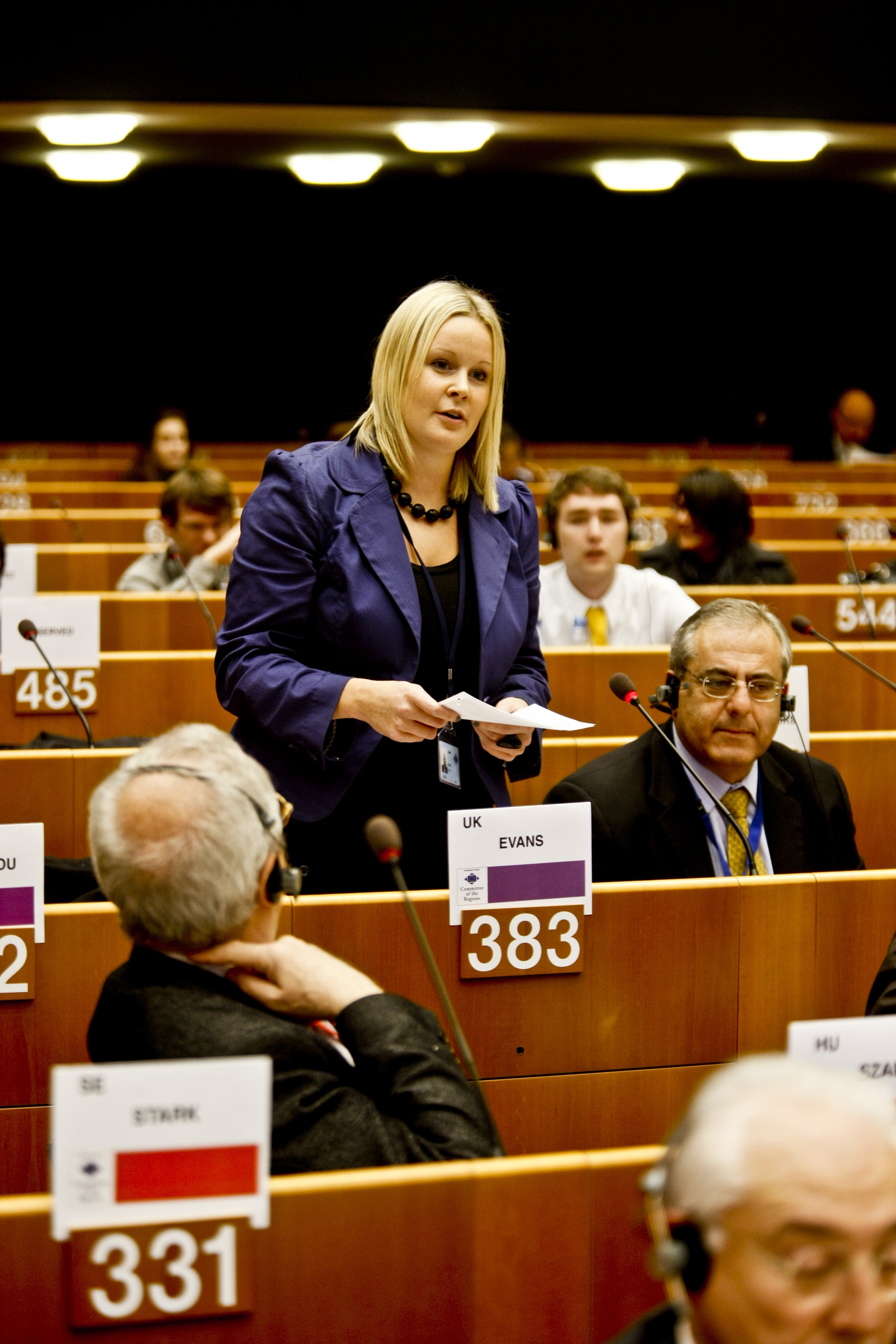 Nerys Evans, Assembly Member for Mid and West Wales : the first person to use Welsh in an official capacity at the Committee of the Regions in Brussels. 