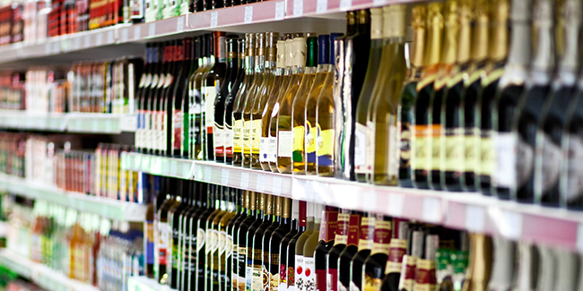 Drinks on supermarket shelves
