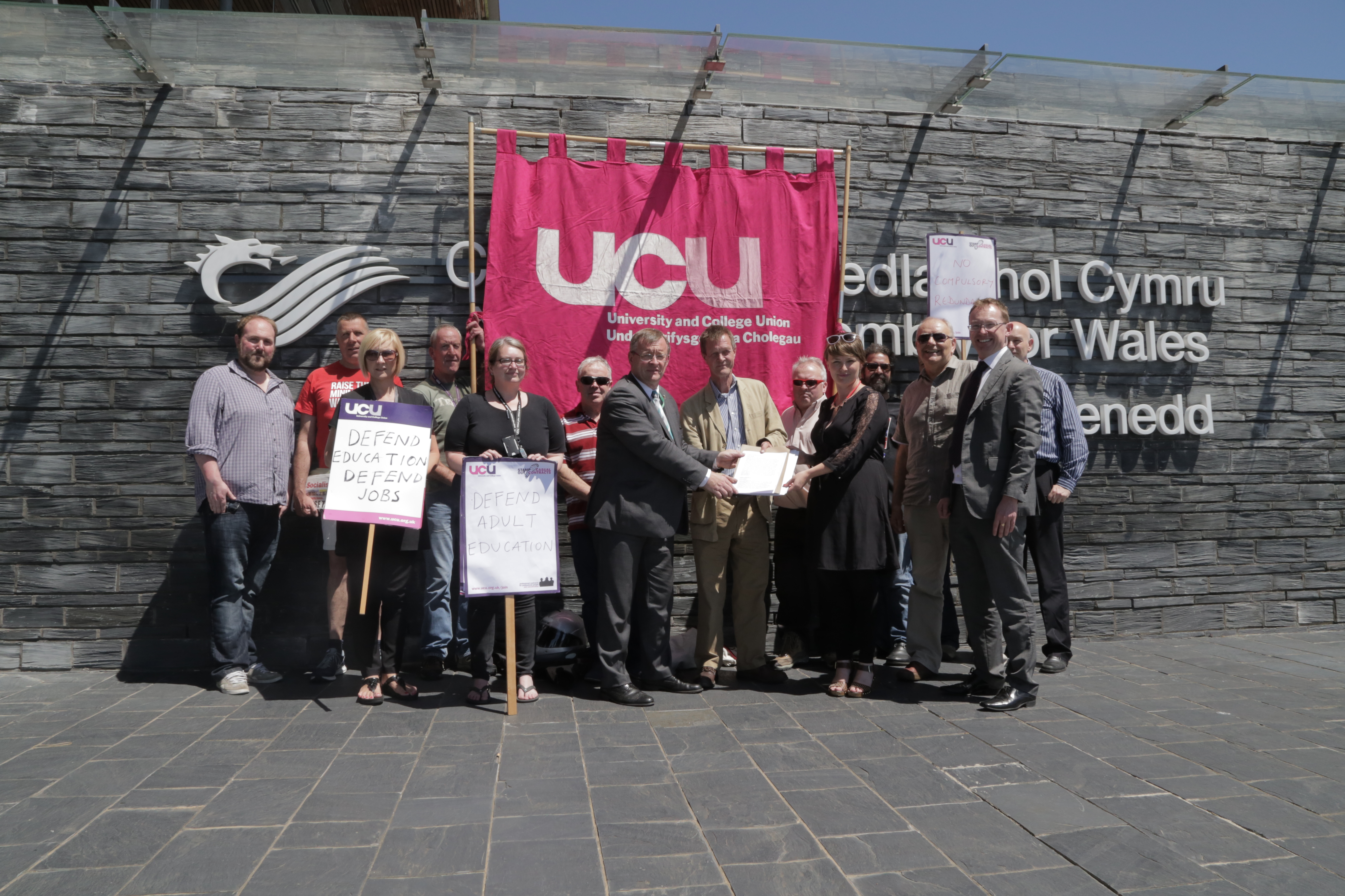 Photo of formal handover of the petition The Future of Further Education 