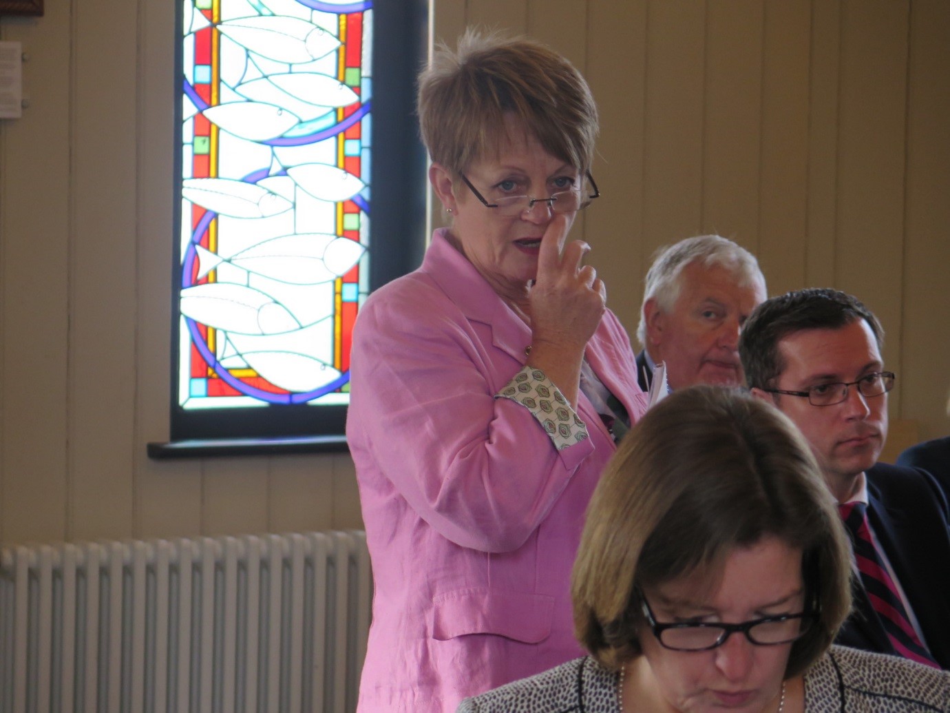 Jocelyn Davies speaking at a workshop