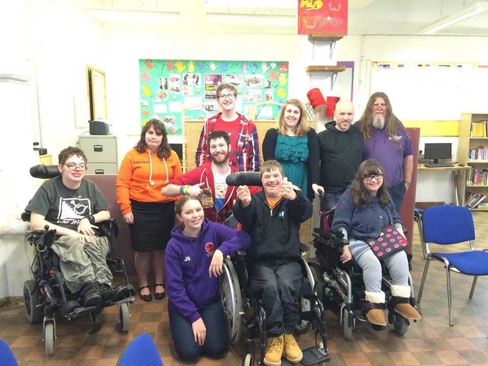 Photograph of members of the Mixed Up Group, a group of disabled young people from Swansea