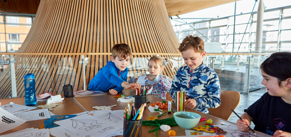 Children enjoying craft activities