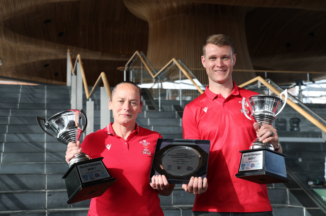 Sarah Harper and Jon Cudd, Wales Deaf Rugby Team Captains