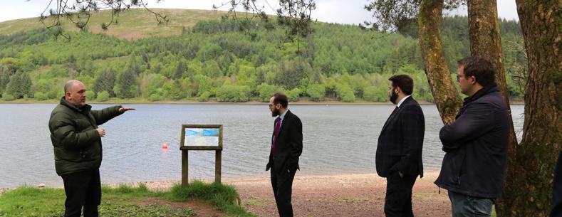 Members of the Petitions Committee at a visit to Pontsticill Reservoir