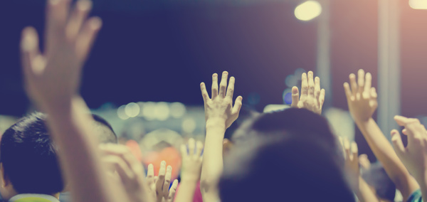 Arms raised