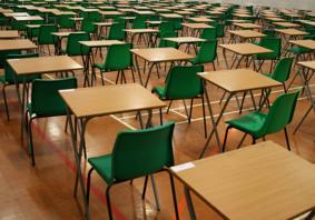 This is a picture of students sitting exams.