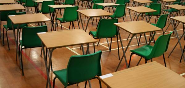 This is a picture of students sitting exams.