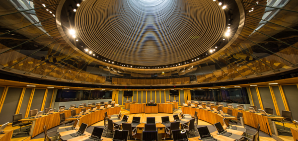 Empty Siambr in the Senedd
