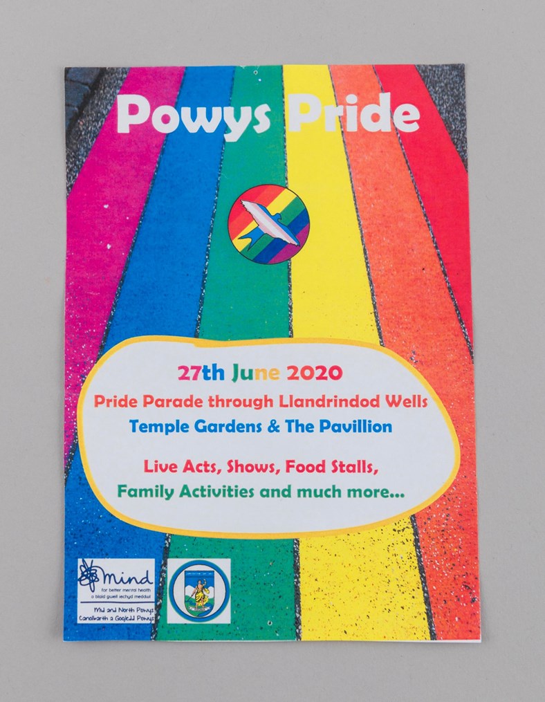 Flyer is for what would have been the first Powys Pride.