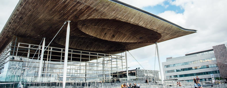 The Senedd in Cardiff Bay