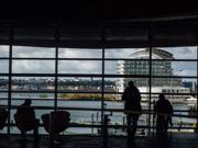 View from Senedd overlooking Cardiff Bay. 
