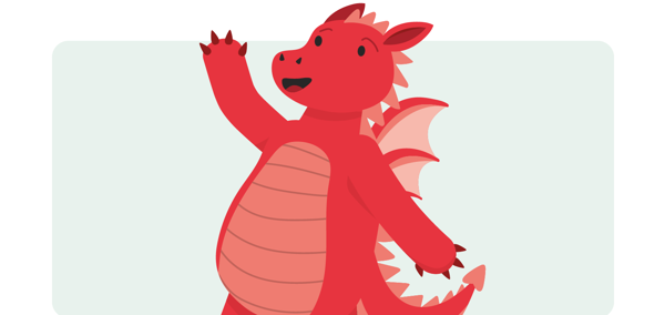An illustration of a red dragon