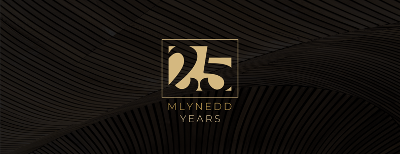 A logo that reads '25' sits on top of a black background