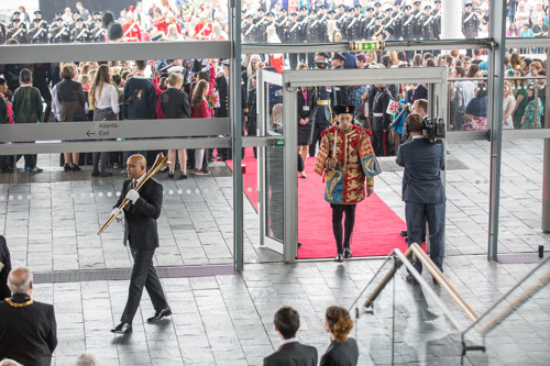 Official opening of the Fifth Assembly. The mace is carried into the Senedd
