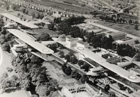Hawker Hectors of 614 Squadron over Cathays Park in Cardiff in May 1939. Visible below are the Royal Welsh college of Music and Drama, The Temple of Peace and one of the buildings which now houses the Welsh Government.