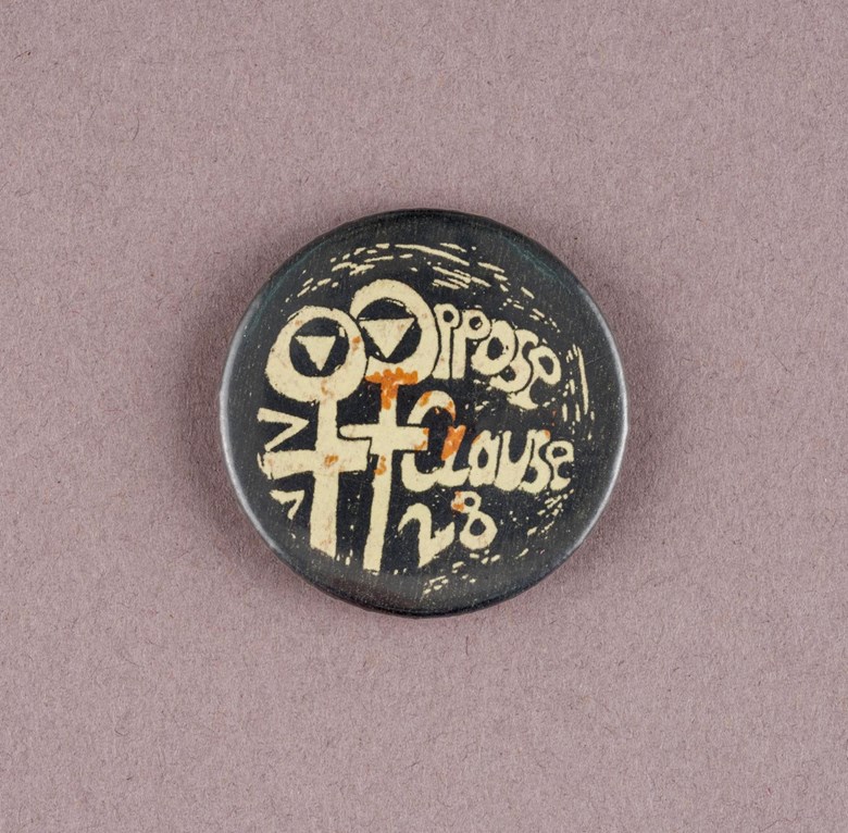 Badge worn during the campaign against Section 28