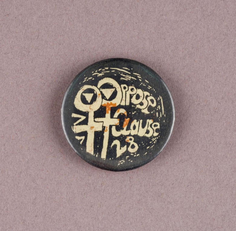 Badge worn during the campaign against Section 28