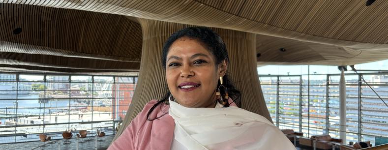 A photo of Sarra Ibrahim at the Senedd 