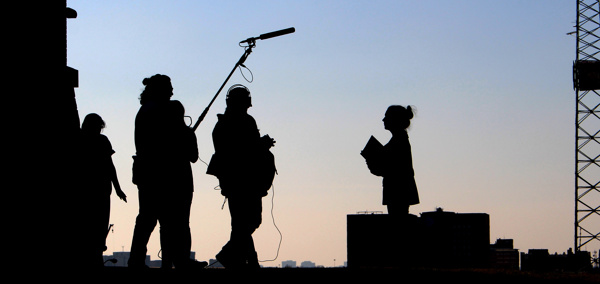 Filming silhouette